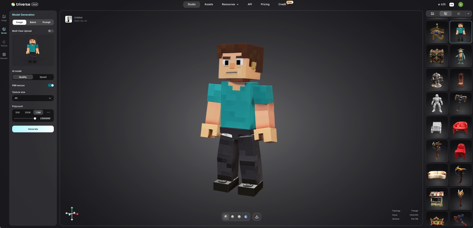 Roblox style 3D model boy