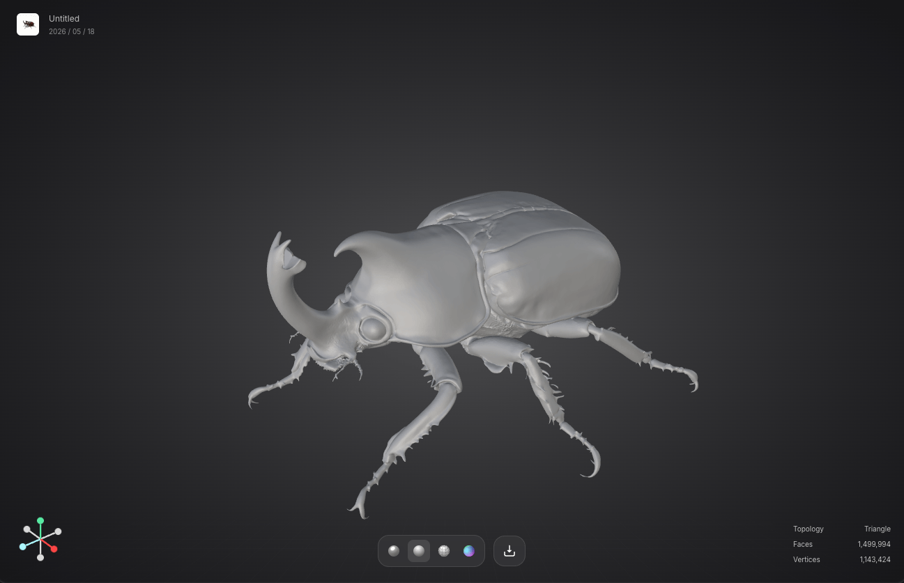 chipped horn 3D model generated by Triverse AI
