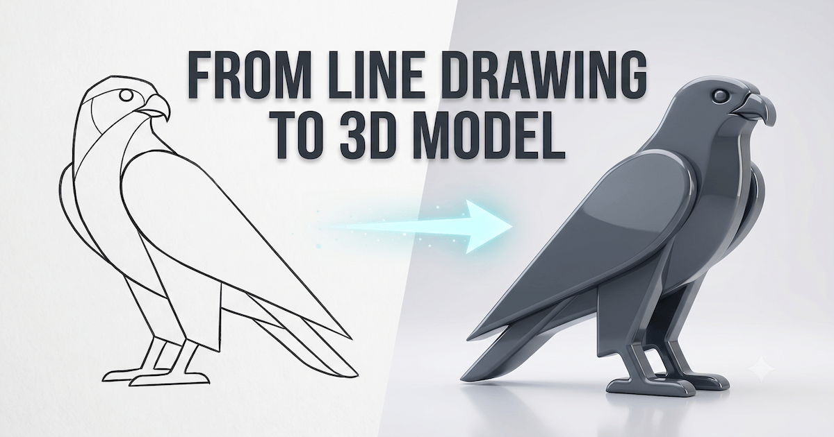 from line drawing to 3D model