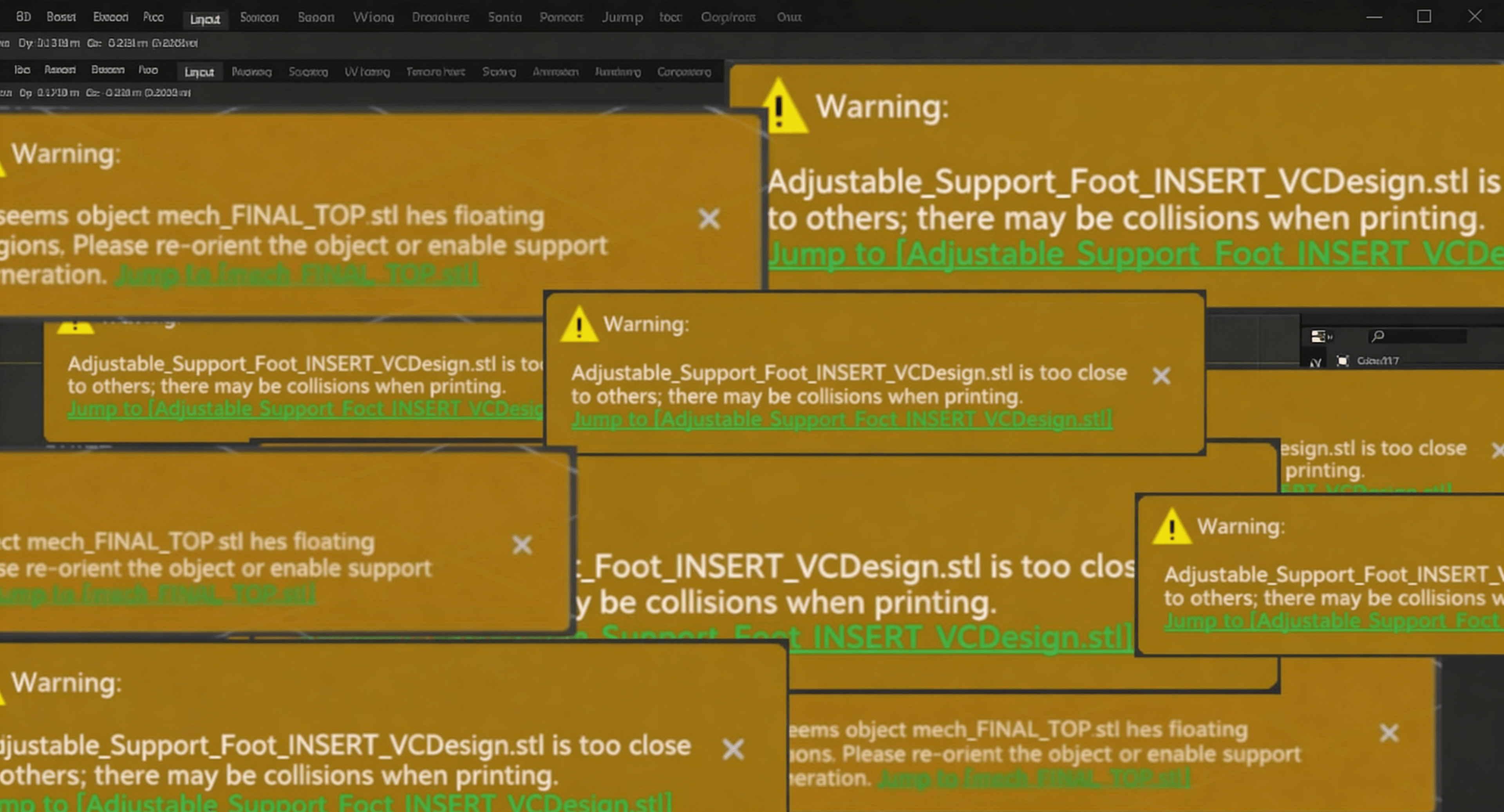 3D model slicing errors