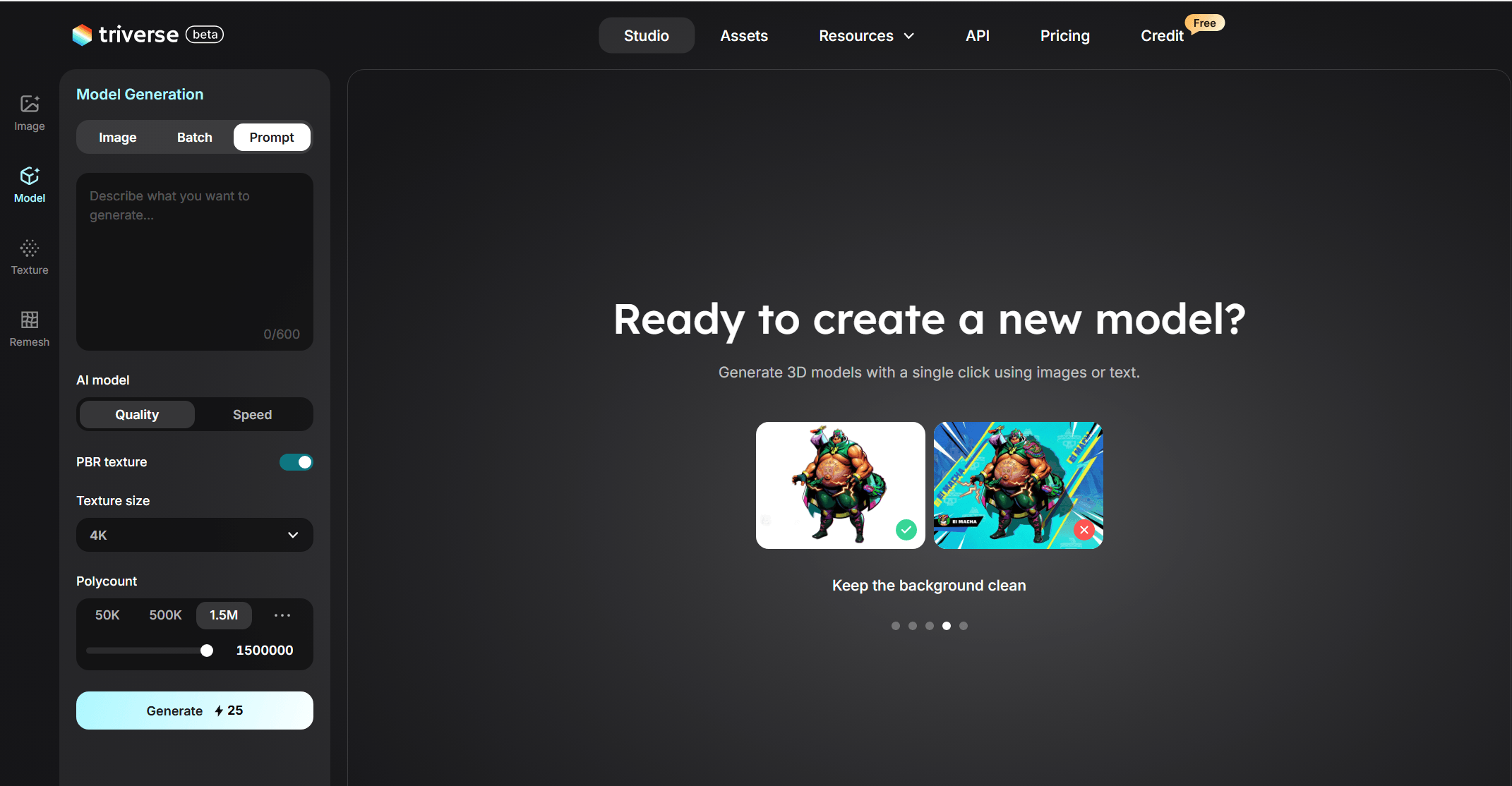 Triverse image to 3D