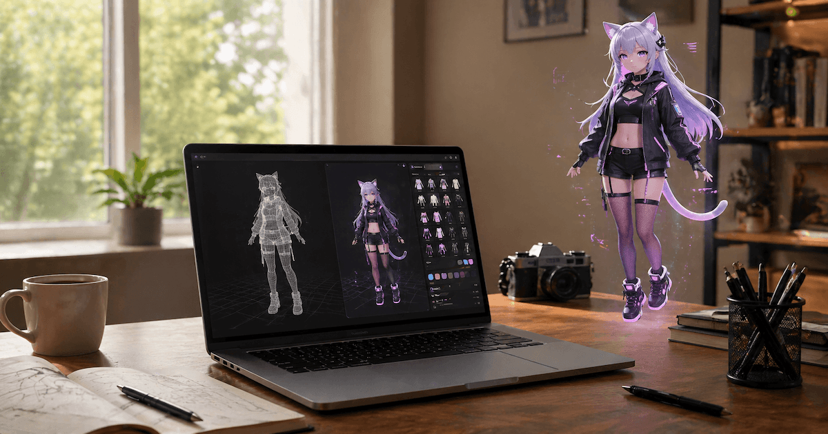 VRChat avatar cyberpunk cat girl