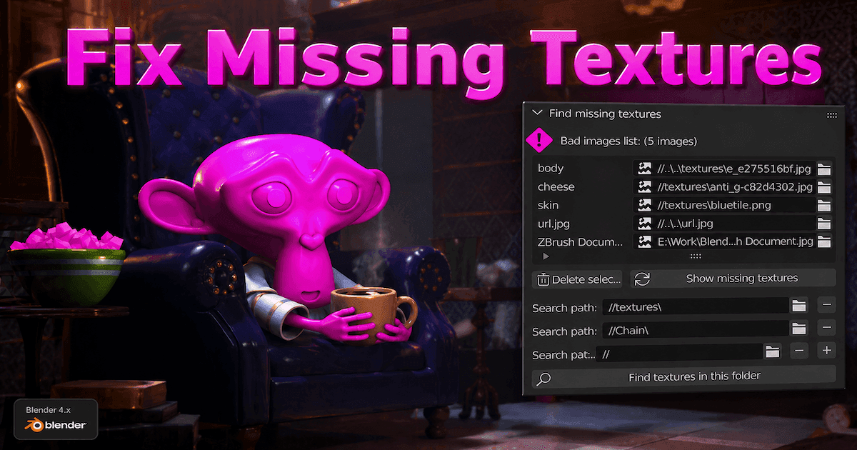 How to fix missing textures in Blender