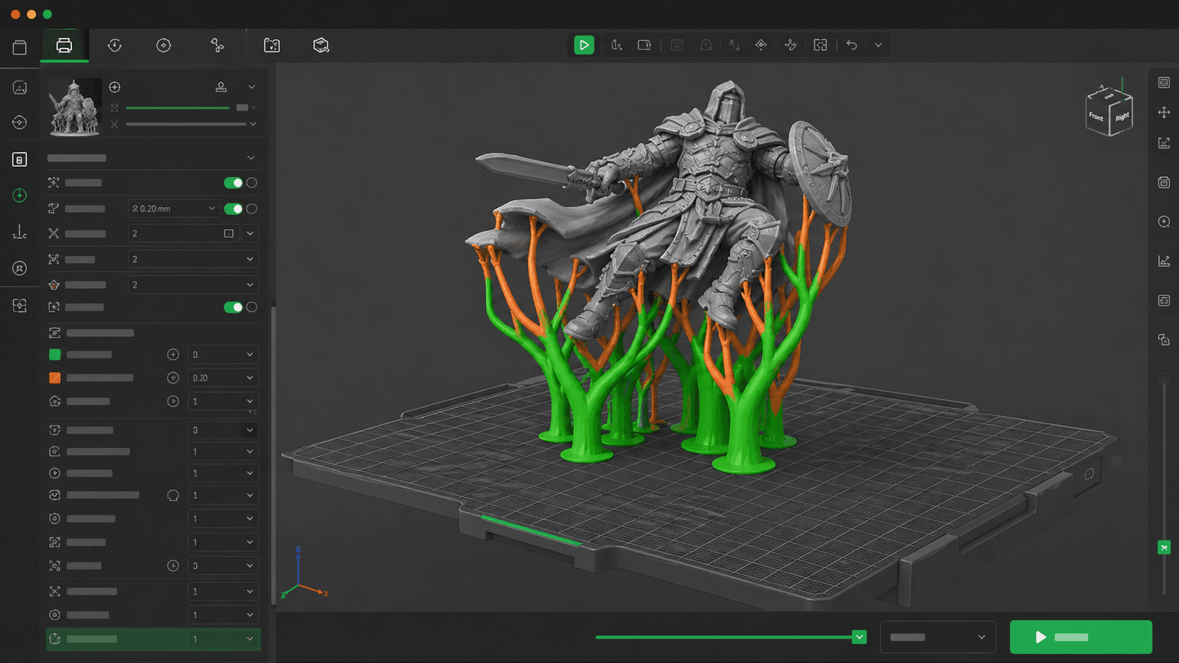 edit tree support settings in software like Bambu