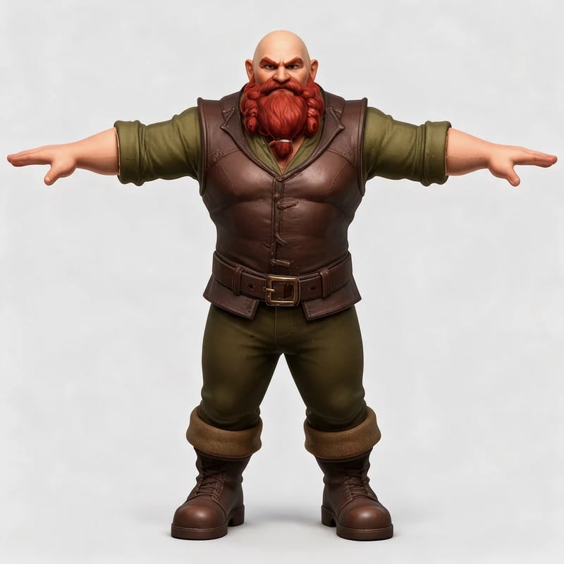 Bearded Dwarf 3D game asset