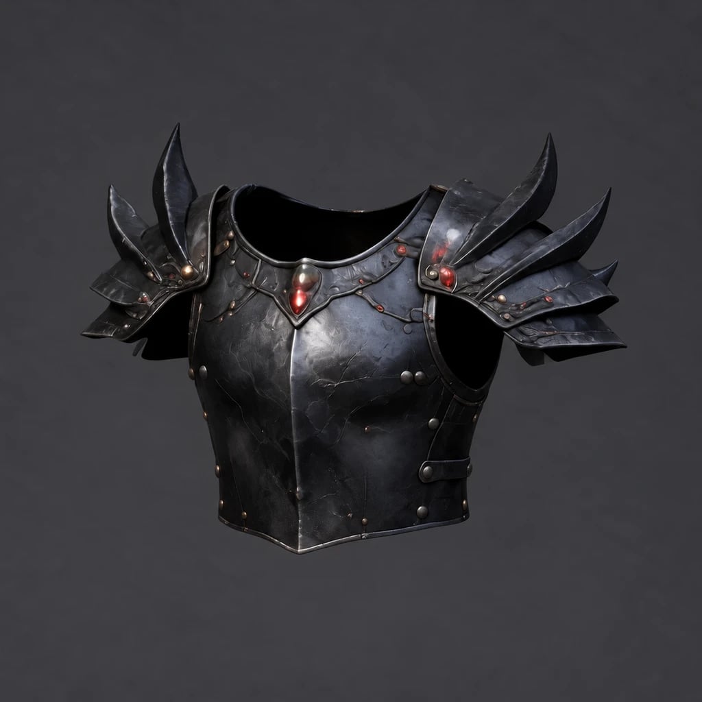 Chest Armor with Pauldrons 3D game asset