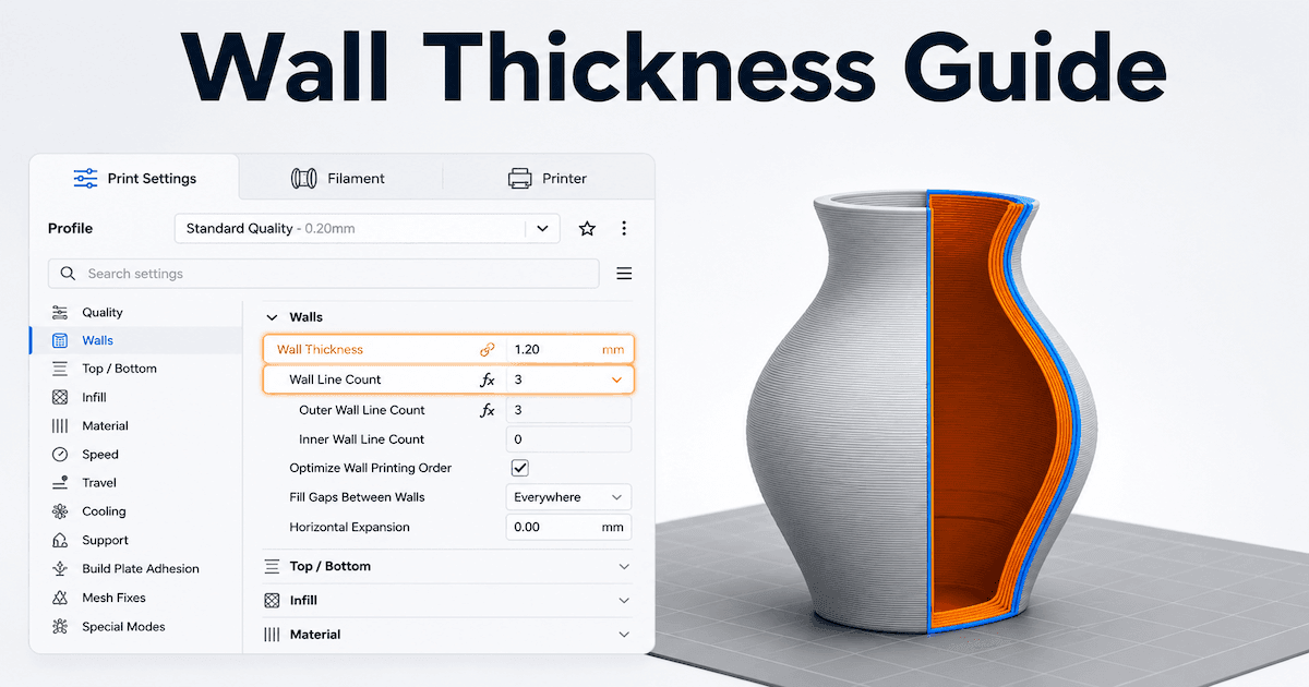 3D printing wall thickness guide