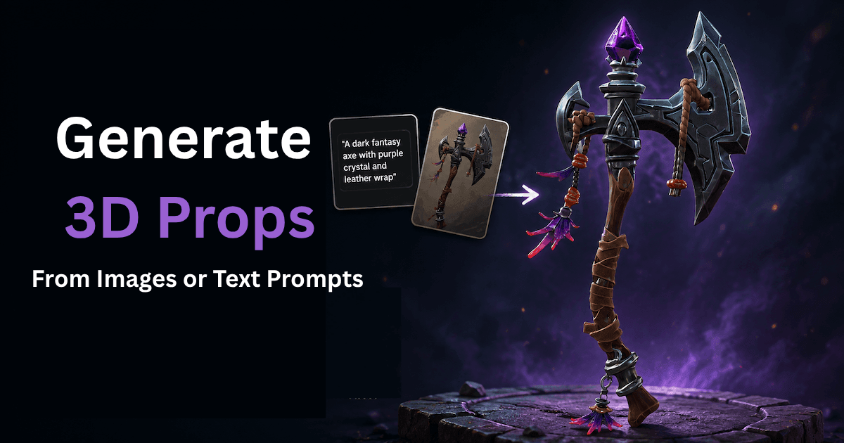 Generate 3D props from images or text prompts