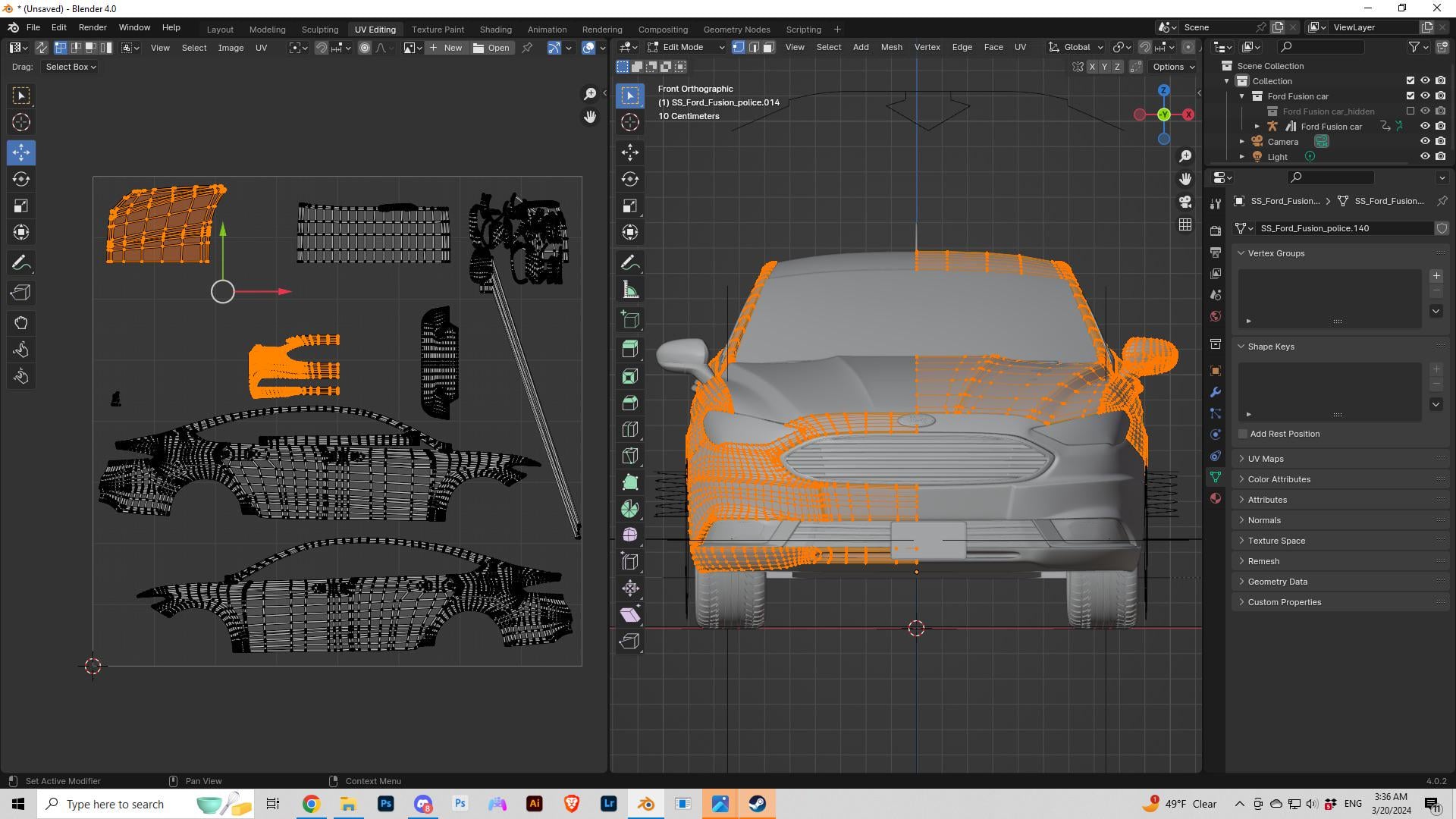 uv map car for Roblox
