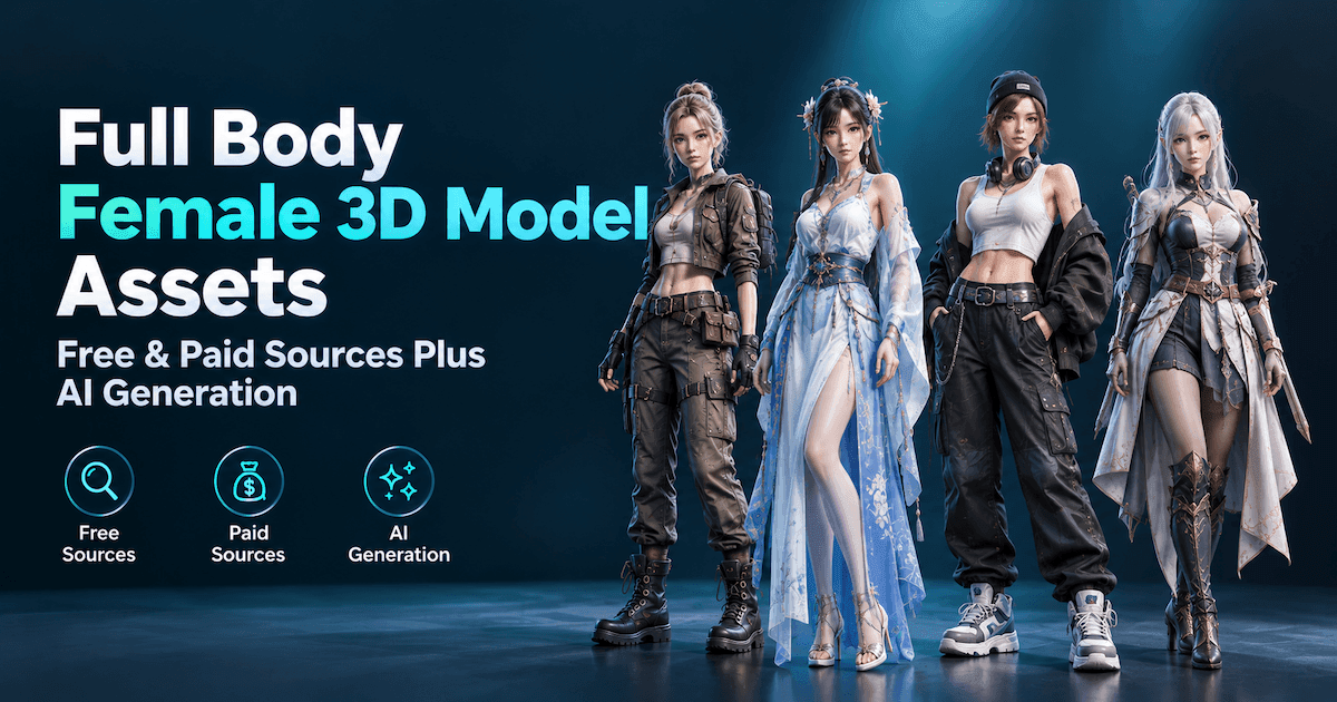 full body female 3D model