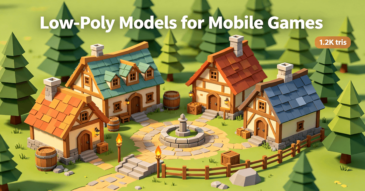 create low-poly models for mobile games