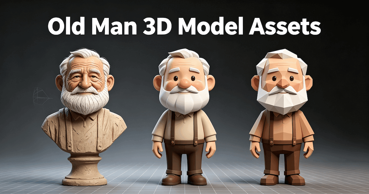 old man 3D model assets