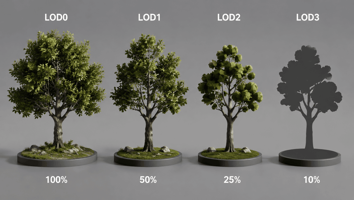 4versions of the same character lod level