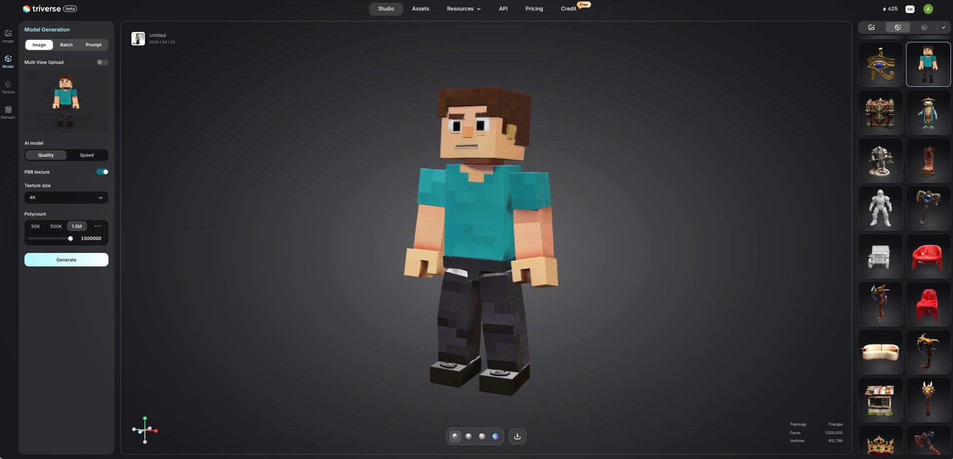 Roblox style 3D model boy