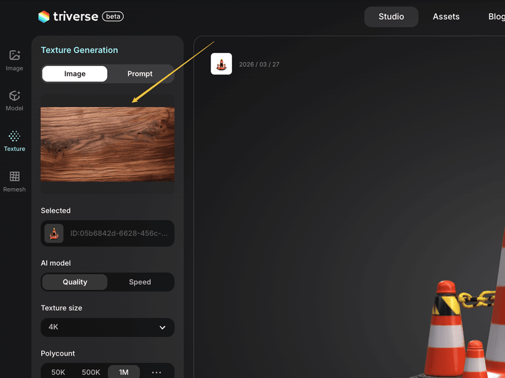 triverse texturing upload