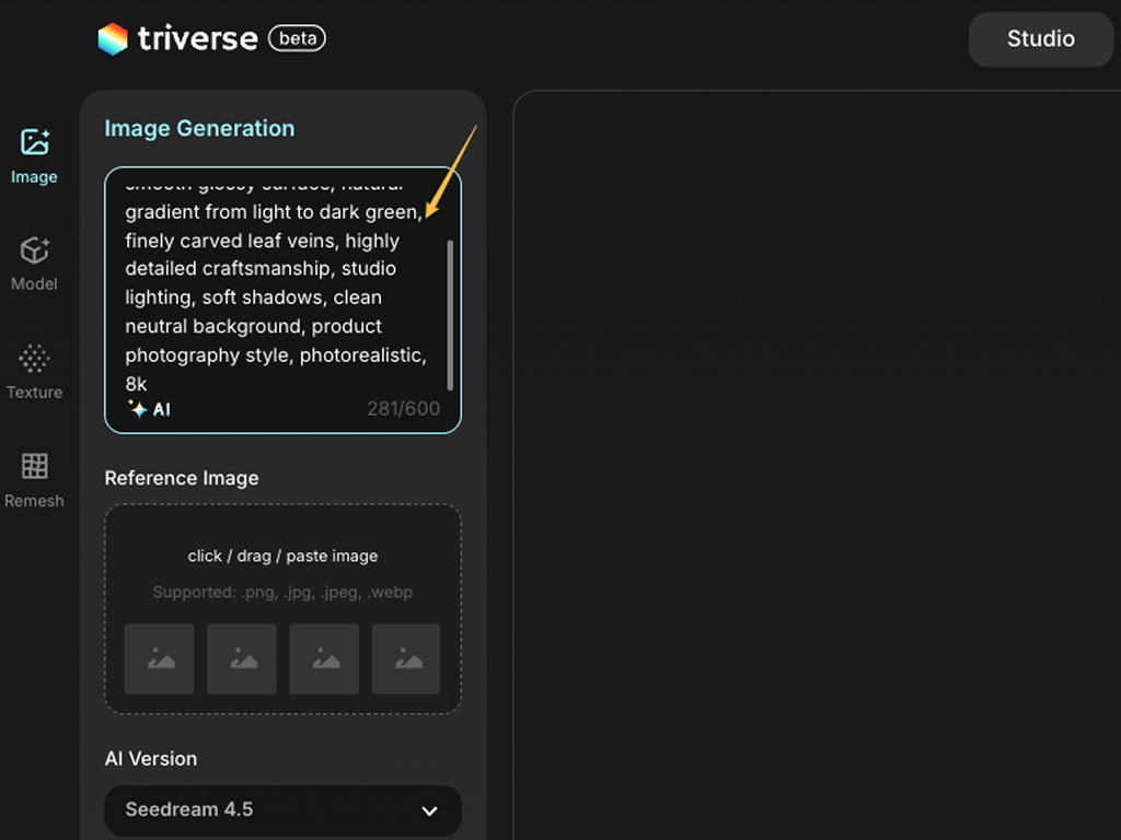 triverse image generation prompt
