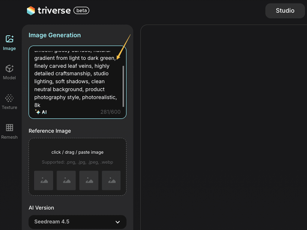 triverse image generation prompt