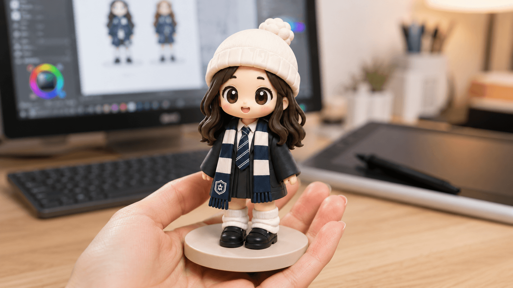3d model holding in hand