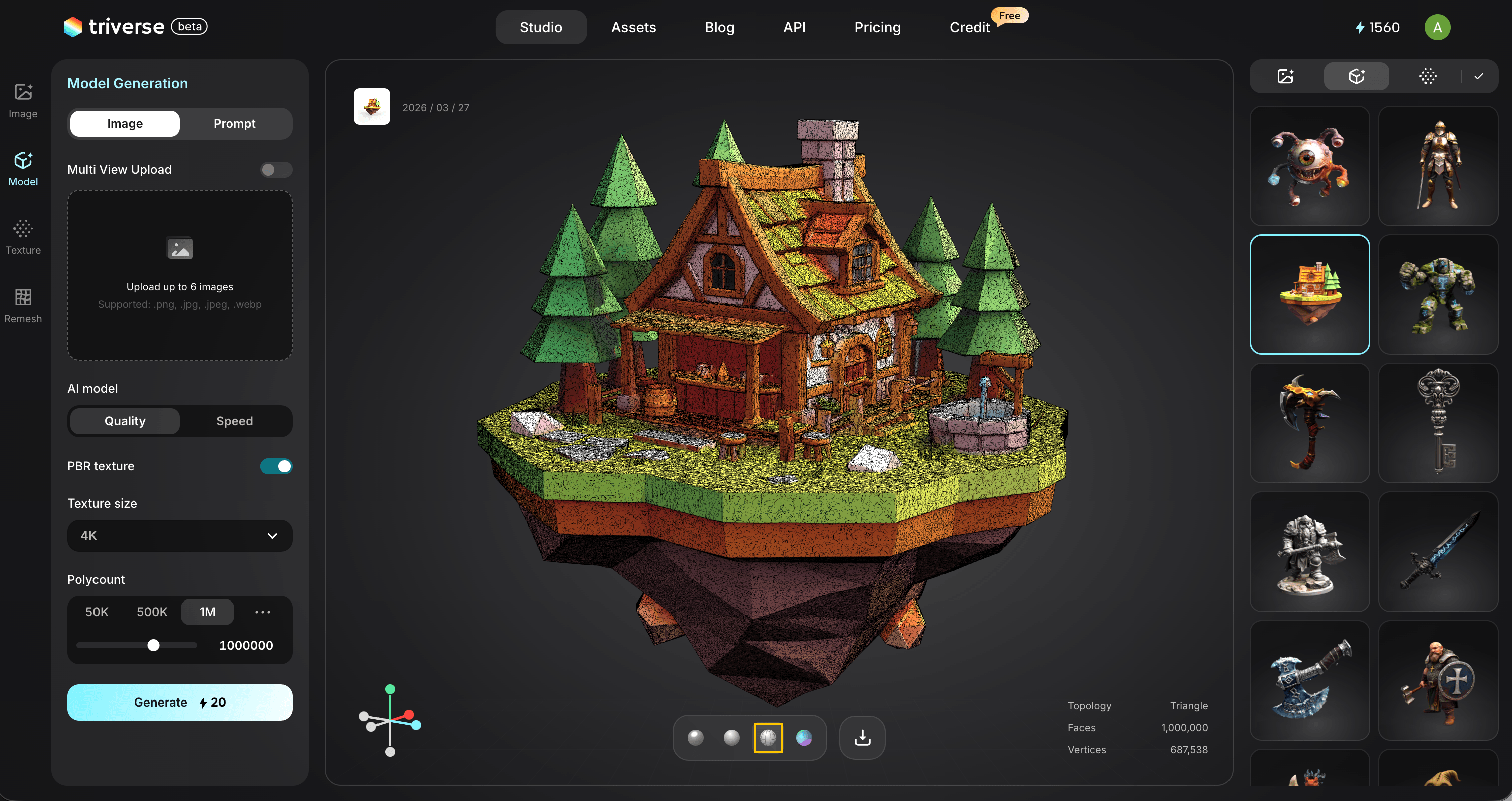 Triverse 3D wireframe