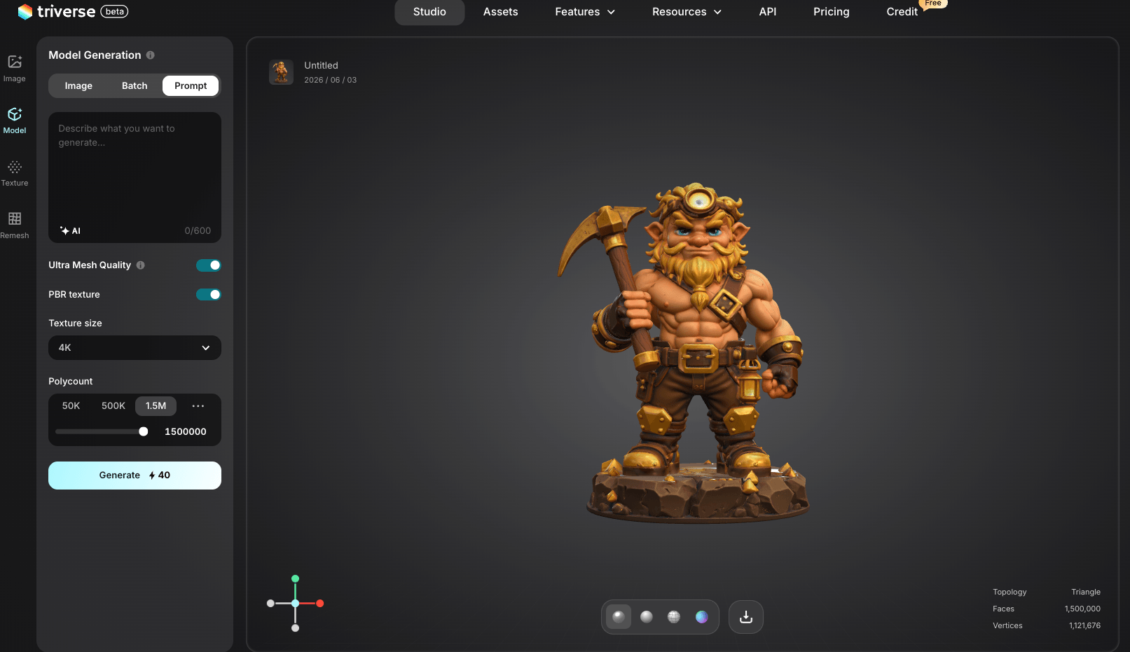 triverse image to 3d dwarf