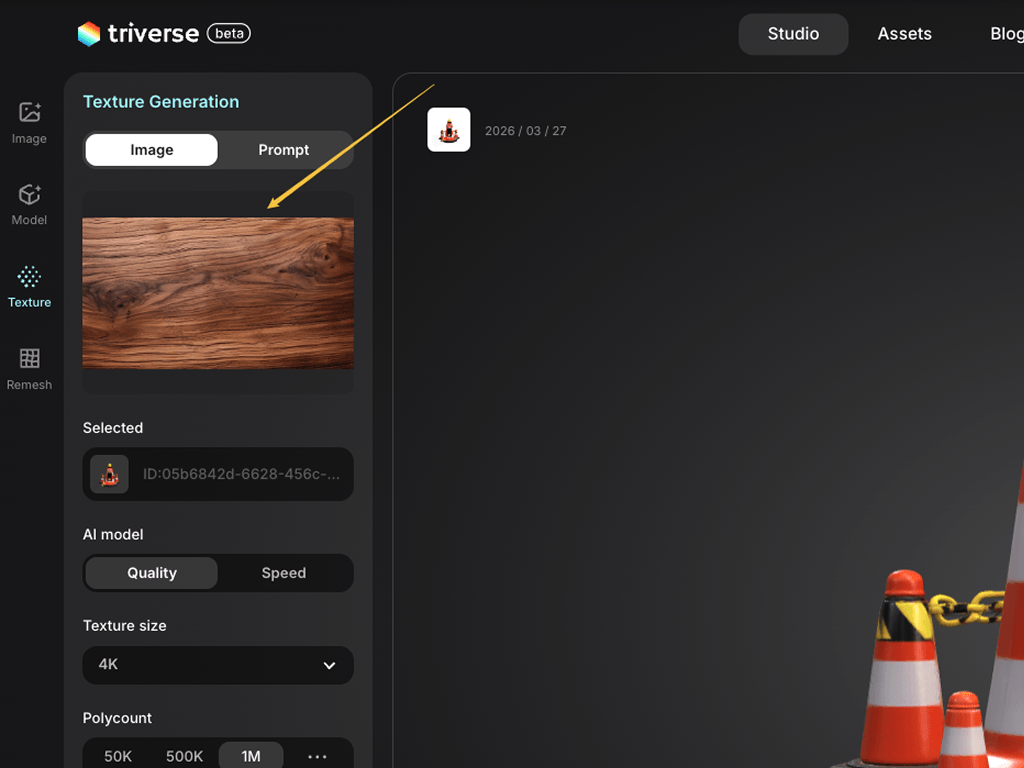 triverse texturing upload