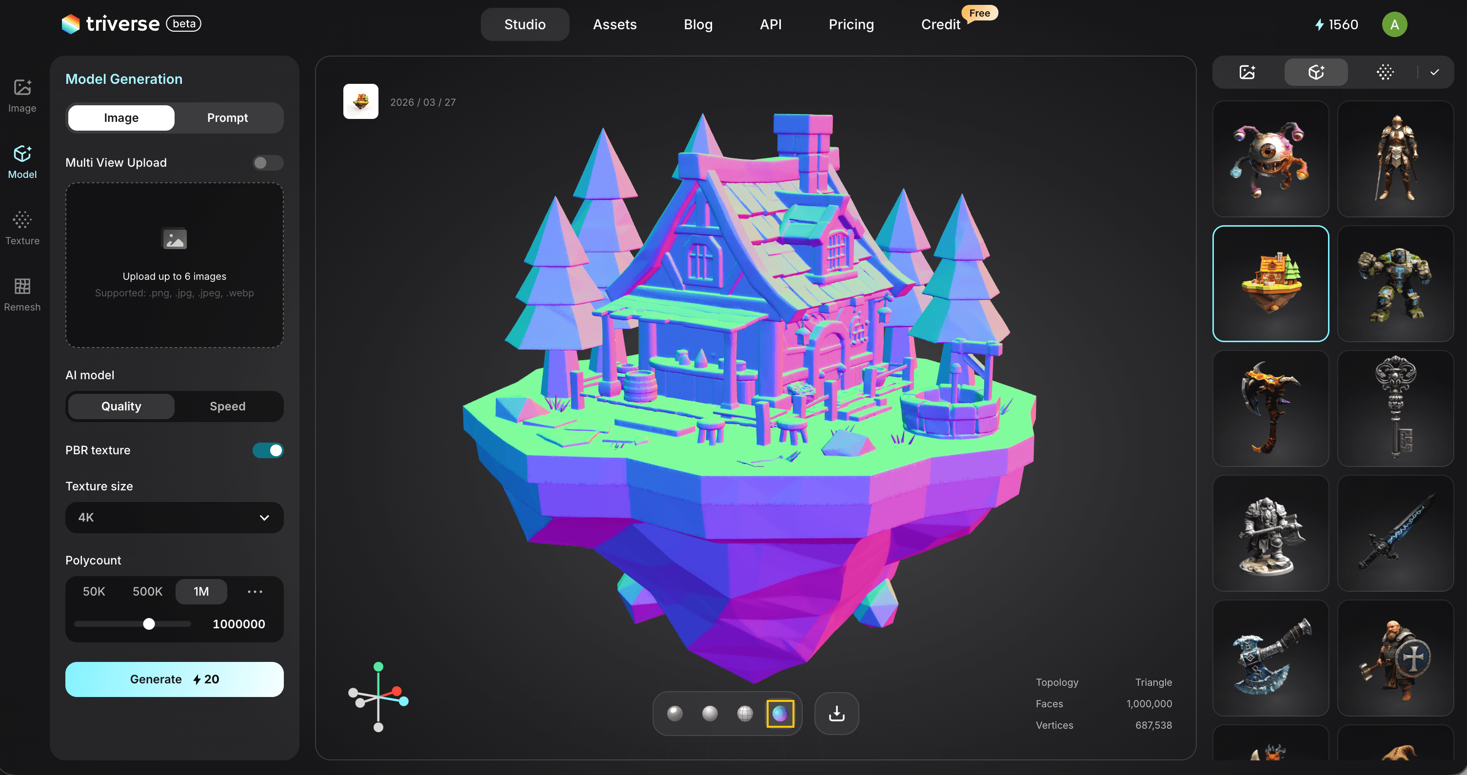 Triverse 3D normal map