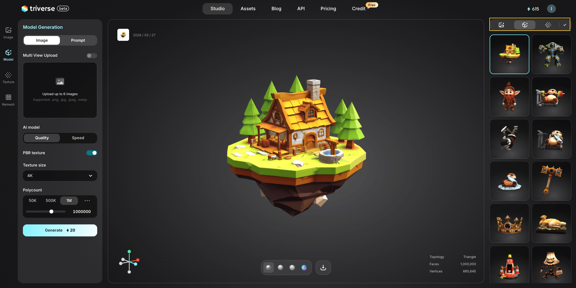 triverse AI right side bar