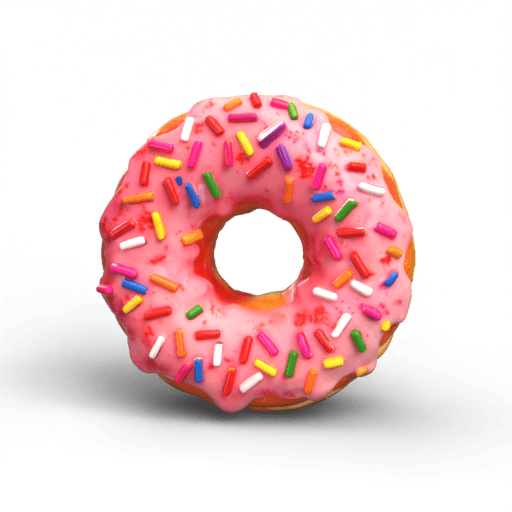 Miniature Strawberry Donut 3D Model