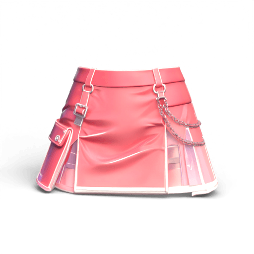 Pink metallic mini skirt