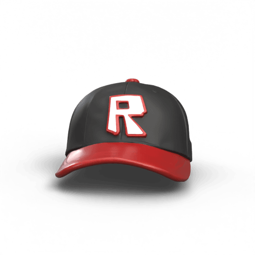 Black and Red Baseball Cap with R Logo